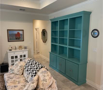 Bookshelves, display cabinets, media/entertainment centers, family room furniture