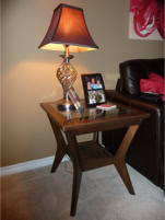 Handcrafted, custom design end tables, nightstands