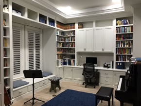 Custom bookshelves, bookcases, office cabinetry